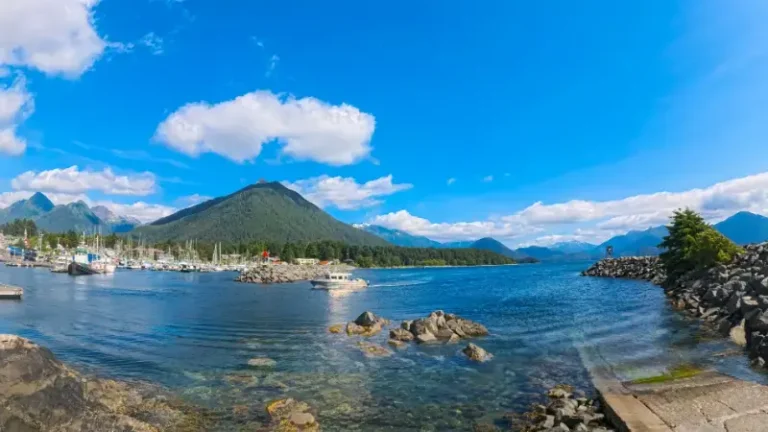 Sitka Alaska Coastal Harbor Mountain