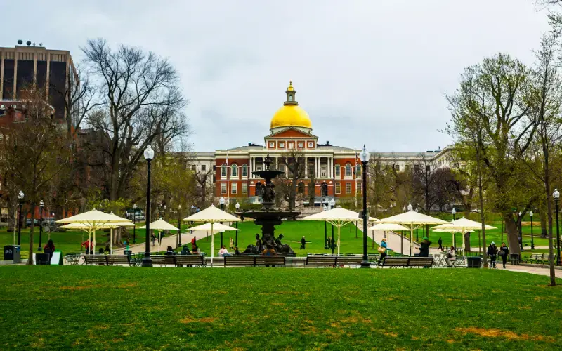 State Library Massachusetts Boston Common Public Park Downtown Boston Massachusetts USA Freedom Trail