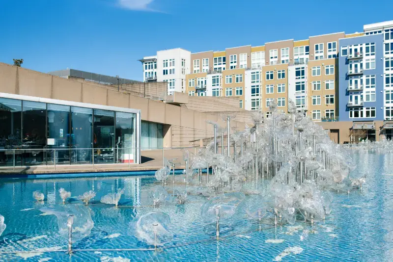 Tacoma Washington Fountain Water Pool Near Glass Museum