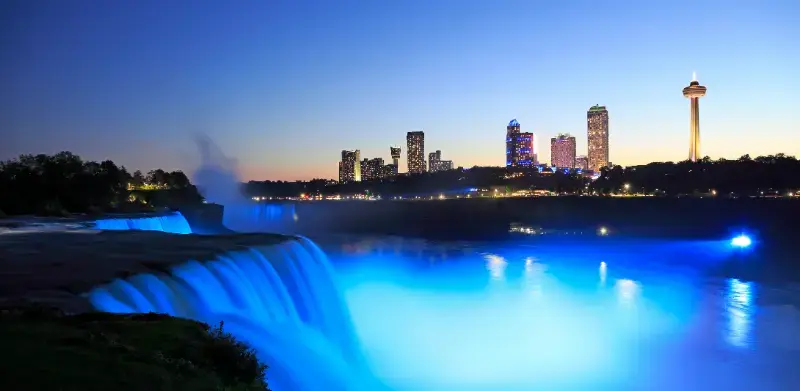 USA New York Niagara Falls Night