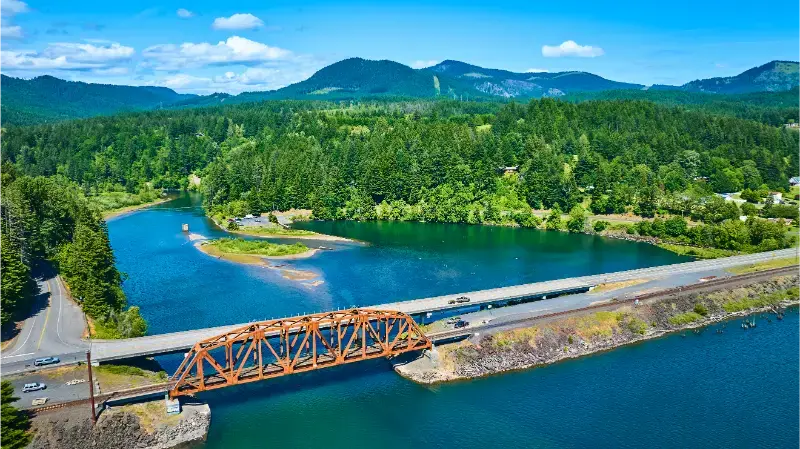 Wind River Bridge Near Stevenson Washington USA Inside Columbia River Gorge